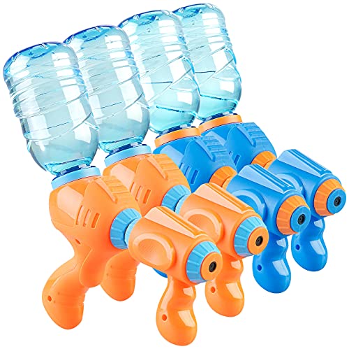 PEARL Spielzeug außen: 4er-Set Wasserpistolen mit PET-Flaschen-Anschluss (Wasserpistole Flaschenanschluss, Wasserpistole mit Tank, Flaschenhalter) von PEARL