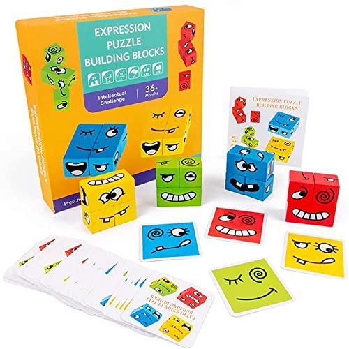 Gesichter Puzzle Bauwürfel Ausdruck Holzpuzzle, PECHTY Gesichter Spiel Ausdruckspuzzle Würfel Montessori Lernspielzeug für Kinder, SUMAIRS Emoji Blöcke Holzspielzeug Weihnachten Geschenk (Retro) Gesichter Puzzle Bauwürfel Ausdruck Holzpuzzle, PECHTY Gesichter Spiel Ausdruckspuzzle Würfel Montessori Lernspielzeug für Kinder, SUMAIRS Emoji Blöcke Holzspielzeug Weihnachten Geschenk (Retro) von PECHTY