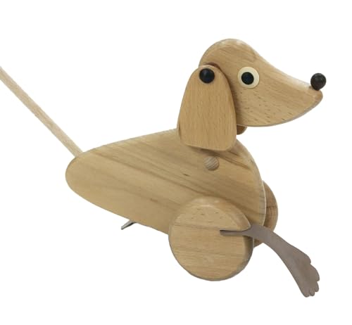 PEEWIT Holz Hund Puddy Pöckchen Fang für Kinder Schieben Spielzeug von PEEWIT