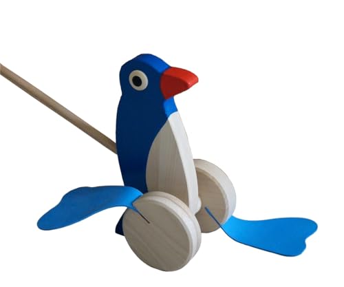 PEEWIT Holz Pinguin Pudchon Pöniger Fang für Kinder Schieben Spielzeug von PEEWIT