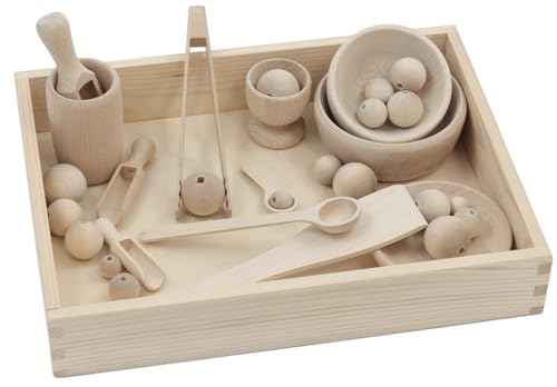 PEEWIT Set Montessori Für Kinder pädagogisch Set Holz Spielzeug von PEEWIT