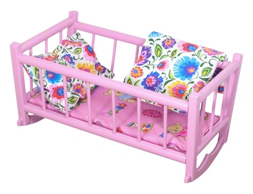 RETRO ZÜGEL Holzbett pink für Puppen Bettwäsche im Angeldesign RETRO ZÜGEL Holzbett pink für Puppen Bettwäsche im Angeldesign von PEEWIT