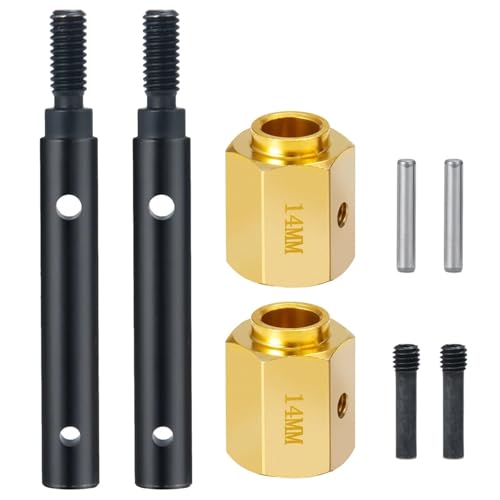 PEGGYLIN Metallportal-Achsschenkel-Antriebszahnradwelle + 14 mm Messing-Sechskant-Radnaben, erweiterter Adapter, passend for TRX-4 1/10 RC Crawler Car PEGGYLIN Metallportal-Achsschenkel-Antriebszahnradwelle + 14 mm Messing-Sechskant-Radnaben, erweiterter Adapter, passend for TRX-4 1/10 RC Crawler Car von PEGGYLIN