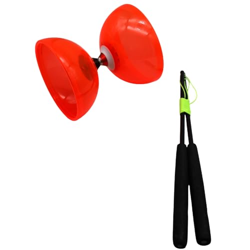 Chinesisches Yoyo Diabolo, mit Dreifach Lagern, Anfänger zum Pro-Juggling-Set-Spielzeug, am besten für Fitness und Tricks (Orange) von PEHHAH