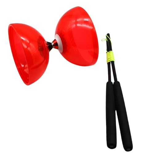 Chinesisches Yoyo Diabolo, mit Dreifach Lagern, Anfänger zum Pro-Juggling-Set-Spielzeug, am besten für Fitness und Tricks (Rot) von PEHHAH