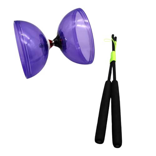 Chinesisches Yoyo Diabolo, mit Dreifach Lagern, Anfänger zum Pro-Juggling-Set-Spielzeug, am besten für Fitness und Tricks (Violett) von PEHHAH