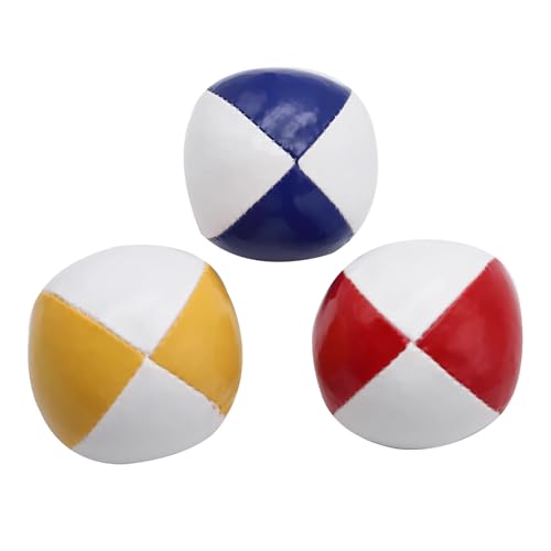 PEHHAH Jonglierbälle im professionellen Stil, Set mit 3 Stück – Jonglierset mit Sitzsäcken zum Jonglieren für Anfänger mit lebendigen Farben, tolles Gefühl, ultra-langlebig (blau, weiß, gelb, weiß von PEHHAH