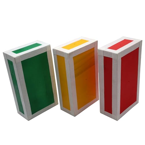 PEHHAH Jonglieren Holz Zigarren Box Set von 3-Rot/Gelb/Grün von PEHHAH