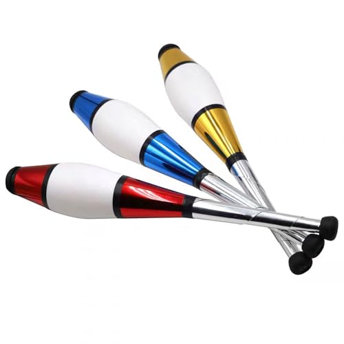 PEHHAH Jonglierschläger – [3er-Set], Anfänger bis Profi, Premium-Qualität, Zirkusclubs – Golden/Blau/Rot von PEHHAH