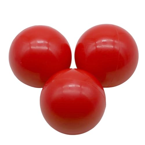 PEHHAH Roter, glatter Ball, hohler Ball, Jonglier-Set, 3 Stück, Durchmesser 6,5 cm, Gewicht 62 g, langlebiges Jonglier-Set (3 Stück) von PEHHAH
