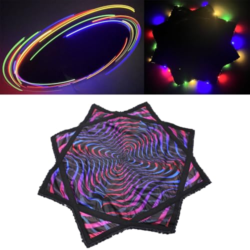 Pehhah Leuchtendes Stern-LED-Spinntuch, lebendige Farben und Muster, langlebig, 58,4 cm Durchmesser, drehender Stern, bunte Wellen Pehhah Leuchtendes Stern-LED-Spinntuch, lebendige Farben und Muster, langlebig, 58,4 cm Durchmesser, drehender Stern, bunte Wellen von PEHHAH