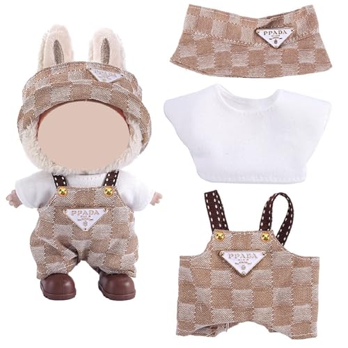 Puppe Kleidung Set Für 17cm Plüsch Puppen, Keine Puppe, Outfit Zubehör Enthalten 1 Tops 1 Kleid 1 Hut (Stil 6) von PEIHUODAN