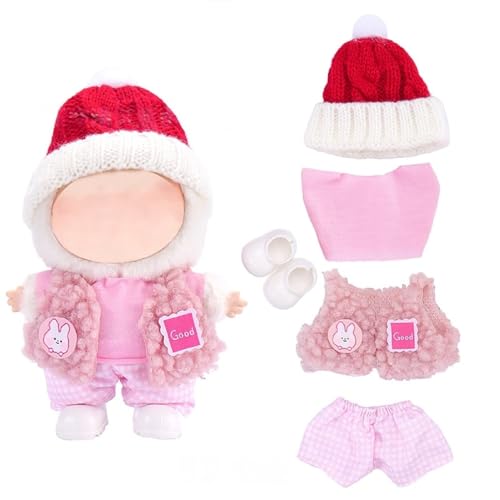 Puppen Kleidungs Set für 15 cm/17 cm große Puppen, Outfits im Weihnachtsstil + Accessoires (ohne Puppe), Geschenkidee für Mädchen und Jungen (Stil 12) von PEIHUODAN