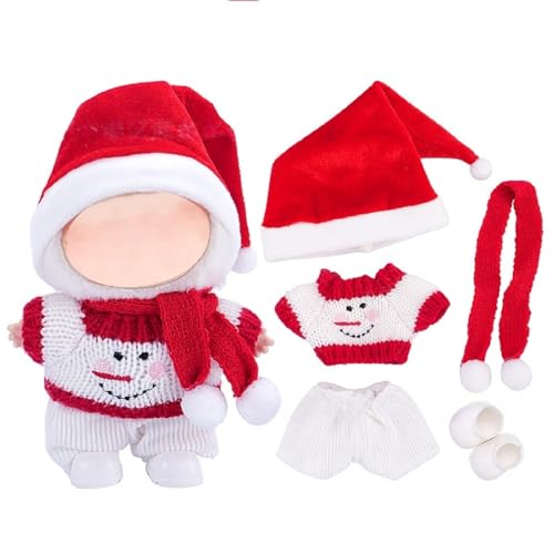 Puppen Kleidungs Set für 15 cm/17 cm große Puppen, Outfits im Weihnachtsstil + Accessoires (ohne Puppe), Geschenkidee für Mädchen und Jungen (Stil 2) von PEIHUODAN