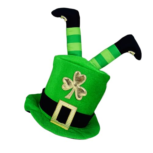 PEILINZE StPatricks Day grüner Zylinder mit 3D-Bein, irischer Nationalfeiertag, Zylinder für Urlaubskostüme und Party-Verkleidungszubehör PEILINZE StPatricks Day grüner Zylinder mit 3D-Bein, irischer Nationalfeiertag, Zylinder für Urlaubskostüme und Party-Verkleidungszubehör von PEILINZE