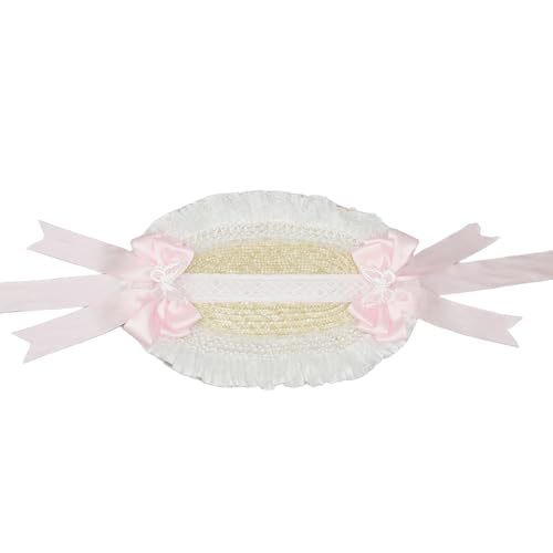 PEILINZE Strohhut, viktorianischer Spitzen-Strohhut für Damen und Mädchen, mit Schleife, ideal für Teepartys und Cosplay-Veranstaltungen PEILINZE Strohhut, viktorianischer Spitzen-Strohhut für Damen und Mädchen, mit Schleife, ideal für Teepartys und Cosplay-Veranstaltungen von PEILINZE