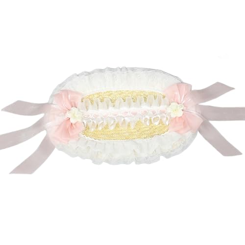 PEILINZE Strohhut, viktorianischer Spitzen-Strohhut für Damen und Mädchen, mit Schleife, ideal für Teepartys und Cosplay-Veranstaltungen PEILINZE Strohhut, viktorianischer Spitzen-Strohhut für Damen und Mädchen, mit Schleife, ideal für Teepartys und Cosplay-Veranstaltungen von PEILINZE