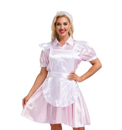 PEIXUEZZHENG Damen Dienstmädchen-Cosplay-Kleid mit Puffärmeln und Schürze, Stirnband, Dienstmädchen-Kleid, Spielkleid, Schwarz, XL PEIXUEZZHENG Damen Dienstmädchen-Cosplay-Kleid mit Puffärmeln und Schürze, Stirnband, Dienstmädchen-Kleid, Spielkleid, Schwarz, XL von PEIXUEZZHENG