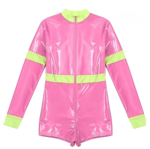 PEIXUEZZHENG Damen-Kleid aus Lackleder, Dienstmädchenkleid mit Schürze, Cosplay-Kostüm, Puffkleider, Schwarz, S PEIXUEZZHENG Damen-Kleid aus Lackleder, Dienstmädchenkleid mit Schürze, Cosplay-Kostüm, Puffkleider, Schwarz, S von PEIXUEZZHENG