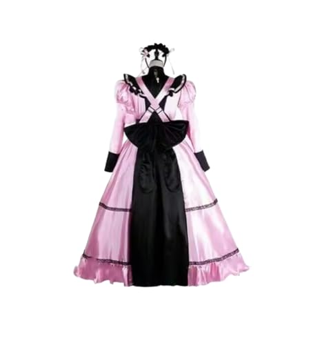 PEIXUEZZHENG Pinkes Sissy-Satinkleid, abschließbares Kleid, Dienstmädchen-Cosplay-Kostüm, personalisierbar, Rosa, Größe M PEIXUEZZHENG Pinkes Sissy-Satinkleid, abschließbares Kleid, Dienstmädchen-Cosplay-Kostüm, personalisierbar, Rosa, Größe M von PEIXUEZZHENG