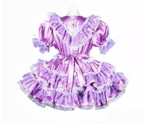 PEIXUEZZHENG Sissy Girl Violettes abschließbares Kleid, französische Dienstmädchen, Cosplay-Kostüme, maßgeschneidert, Damen, Lila, Größe S PEIXUEZZHENG Sissy Girl Violettes abschließbares Kleid, französische Dienstmädchen, Cosplay-Kostüme, maßgeschneidert, Damen, Lila, Größe S von PEIXUEZZHENG