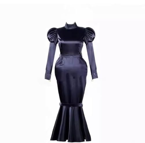 PEIXUEZZHENG Sissy Girl schwarzes Satinkleid, abschließbares Dienstmädchen-Cosplay-Kostüm, maßgeschneidert, Schwarz, Größe L PEIXUEZZHENG Sissy Girl schwarzes Satinkleid, abschließbares Dienstmädchen-Cosplay-Kostüm, maßgeschneidert, Schwarz, Größe L von PEIXUEZZHENG