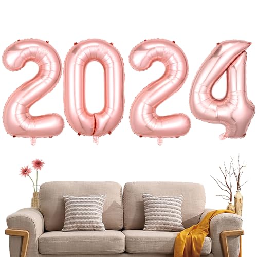 2024 -Ballons - 40 Zoll Folienballons | Multifunktionale, langlebige, große 2024-Folienballons mit Zahlen für die Jubiläumsdekoration Pekmar von PEKMAR