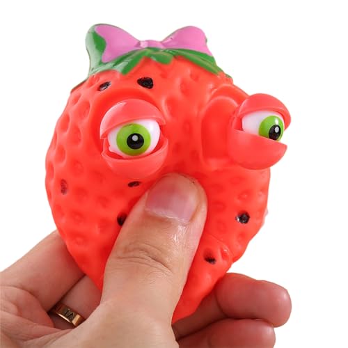 Erdbeer-Quetschspielzeug | Fidget Toys Erdbeere Dehnbares Mini-Sensorspielzeug,Mini-Frucht-Stressbälle, sensorisches Spielzeug, Fidget-Spielzeug für Kinder und Erwachsene, Beutelfüller Pekmar von PEKMAR