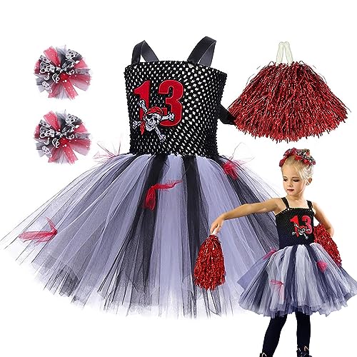 PEKMAR Cheerleader-Halloween-Kleid für Mädchen - Mädchen Kleinkind Gauzy Kleid - Hauchdünnes Halloween-Cheerleading-Kleid für Kleinkinder von PEKMAR