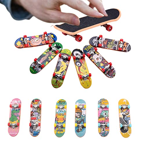 PEKMAR Finger-Skateboard-Set | Finger-Skateboards für Kinder - 12 Stück Mini Skateboard Fingerboards Fingerspielzeug, Geschenke für Kinder Kinder Finger Skater für Teenager Erwachsene Party Favor von PEKMAR