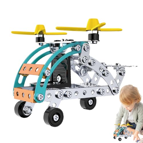 PEKMAR Hubschraubermodell, Hubschrauberspielzeug - 3D-Metall-DIY-Montagespielzeug - Anspruchsvolles Flugzeugkonstruktionsspielzeug, Ornament im mechanischen Stil, pädagogisches Puzzlespielzeug für von PEKMAR