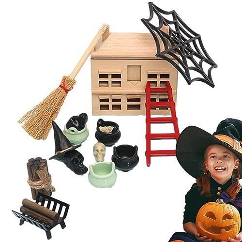 PEKMAR Miniatur-Halloween-Dorf-Zubehör, Puppenhaus-Bausatz aus Holz, Hölzernes -Puppenhauszubehör mit Möbeln für Kinder, Kindergeschenk PEKMAR Miniatur-Halloween-Dorf-Zubehör, Puppenhaus-Bausatz aus Holz, Hölzernes -Puppenhauszubehör mit Möbeln für Kinder, Kindergeschenk von PEKMAR