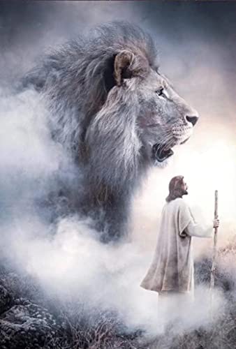 1000 Stück Puzzle „Jesus Und Löwe“ Christliches Poster Holzpuzzle Puzzle Für Erwachsene Und Familien Anspruchsvolles Puzzle Geschenk Für Erwachsene Und Teenager von PEKNUX