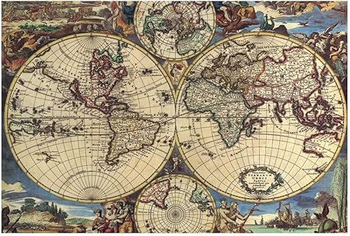 1000 Teile Kreative Antike Karte Welt Globus Erde Planet Abstrakte Kunst Bild Geburtstag Weihnachten DIY Geschenke Holzpuzzles von PEKNUX