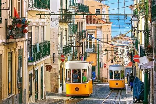 1000 Teile Lissabon-Straßenbahn Das Holzpuzzle Lernspielzeug Für Erwachsene von PEKNUX