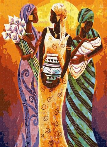 1000 Teile Puzzle Für Erwachsene Afrikanische Kunst DREI Frauen Ideal Für Entspannung Und Meditation Lernspiel von PEKNUX