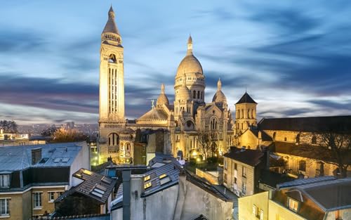 1000 Teile Puzzles Frankreich Paris Montmartre Basilika Sacre-Coeur Familie Herausfordernde Spiele Heimdekoration Geschenke von PEKNUX