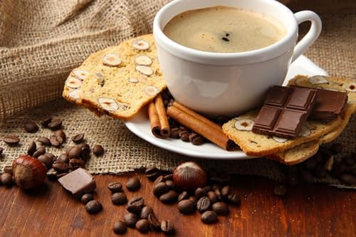 1000 Teile Puzzles Für Erwachsene Kaffee Schokolade Brot Nüsse Getreide Essen Foto von PEKNUX