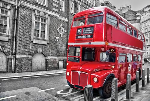 Puzzle Für Erwachsene 1000 Teile Londoner Bus Familien-Herausforderungsspiele Heimdekoration Geschenke von PEKNUX