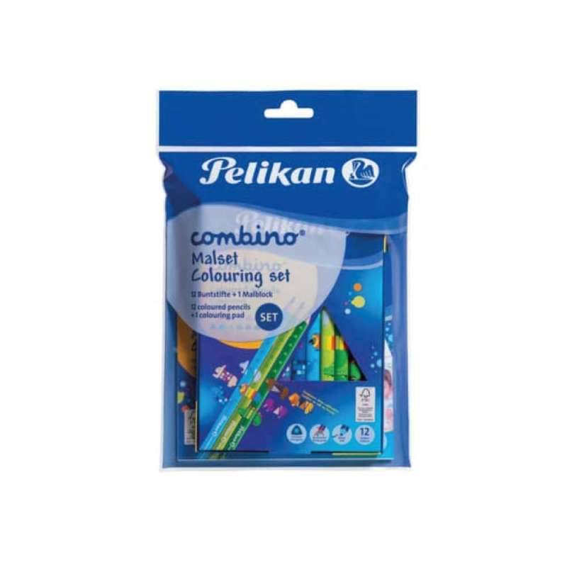 PELIKAN Buntstifte Combino 12er Set, Sets 12er Set + Malblock von PELIKAN