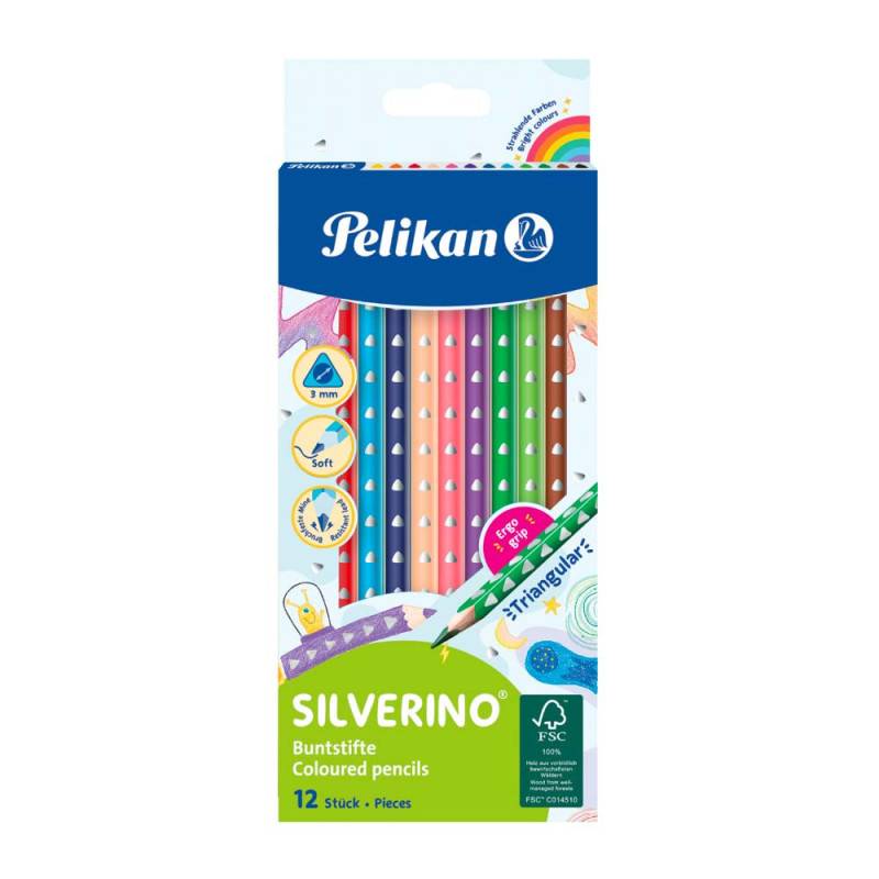 PELIKAN Buntstifte SILVERINO, Sets 12er Set, Stiftform dreikant dünn PELIKAN Buntstifte SILVERINO, Sets 12er Set, Stiftform dreikant dünn von PELIKAN
