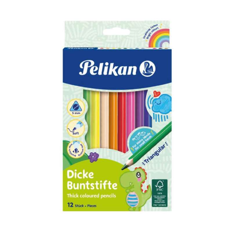 PELIKAN Buntstifte Sets, Sets 12er Set, Stiftform dreikant dick, Pelikan Modell Basic PELIKAN Buntstifte Sets, Sets 12er Set, Stiftform dreikant dick, Pelikan Modell Basic von PELIKAN