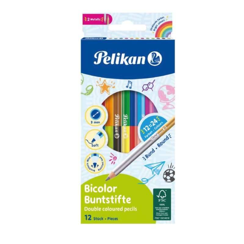 PELIKAN Buntstifte Sets, Sets 12er Set, Stiftform rund, Pelikan Modell Bicolor von PELIKAN
