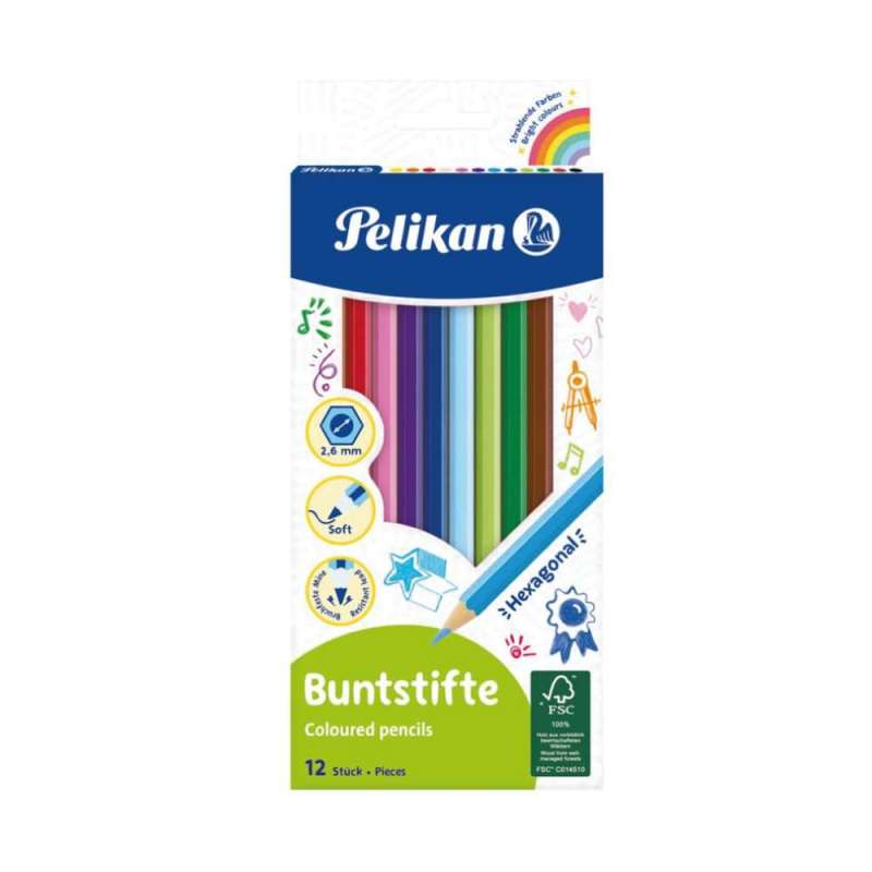 PELIKAN Buntstifte Sets, Sets 12er Set, Stiftform sechskant dünn, Pelikan Modell Basic PELIKAN Buntstifte Sets, Sets 12er Set, Stiftform sechskant dünn, Pelikan Modell Basic von PELIKAN