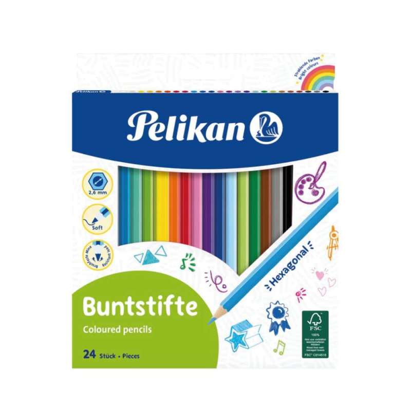PELIKAN Buntstifte Sets, Sets 24er Set, Stiftform sechskant dünn, Pelikan Modell Basic PELIKAN Buntstifte Sets, Sets 24er Set, Stiftform sechskant dünn, Pelikan Modell Basic von PELIKAN