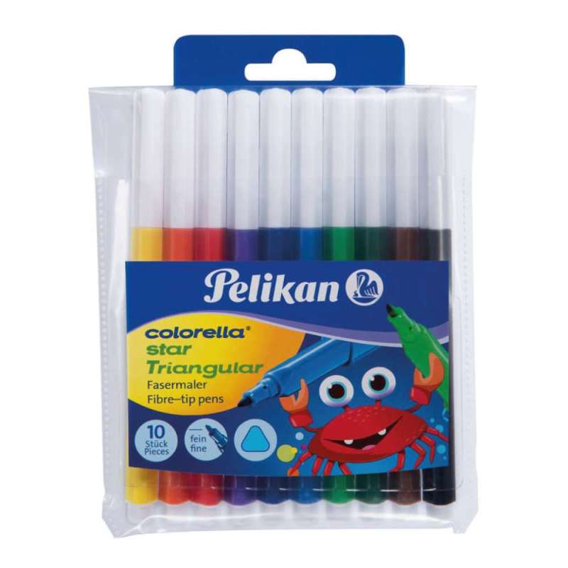 PELIKAN Filzstift Colorella® Fasermaler, Sets 10er Set Triangular von PELIKAN