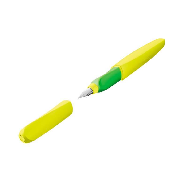 PELIKAN Füller Twist für Rechts- & Linkshänder - Feder M, Farbe neongelb von PELIKAN