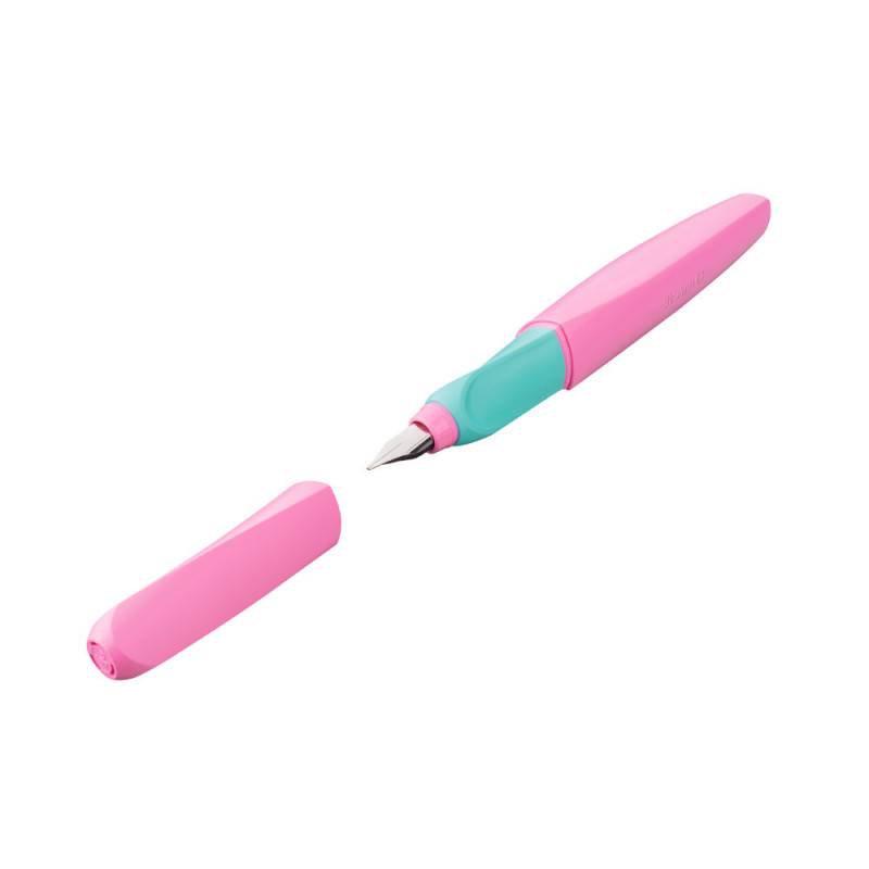 PELIKAN Füller Twist für Rechts- & Linkshänder - Feder M, Farbe rosa/türkis von PELIKAN