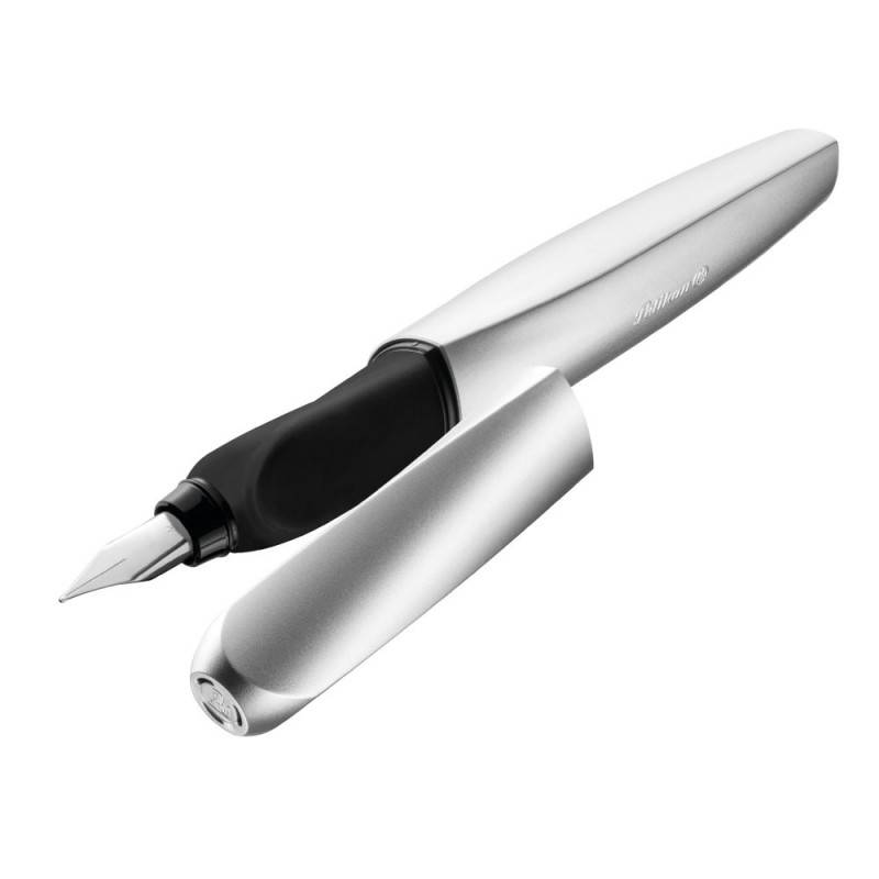 PELIKAN Füller Twist für Rechts- & Linkshänder - Feder M, Farbe silber von PELIKAN