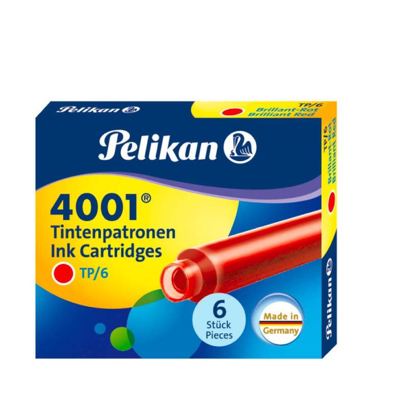 PELIKAN Füllerpatronen Tintenpatronen - TP/6 Tinte 4001 - 6 Stück, Farbe brillantrot PELIKAN Füllerpatronen Tintenpatronen - TP/6 Tinte 4001 - 6 Stück, Farbe brillantrot von PELIKAN
